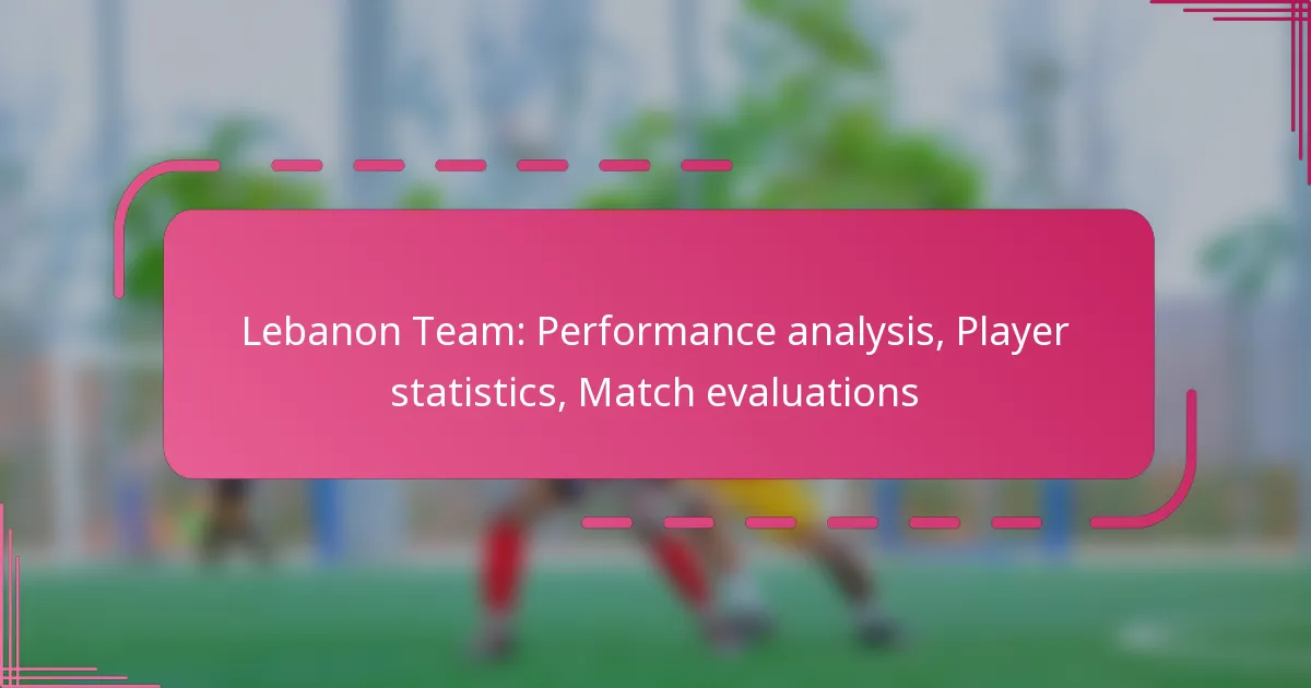 Lebanon Team: Performance analysis, Player statistics, Match evaluations