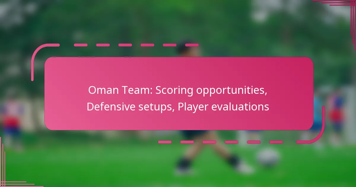 Oman Team: Scoring opportunities, Defensive setups, Player evaluations