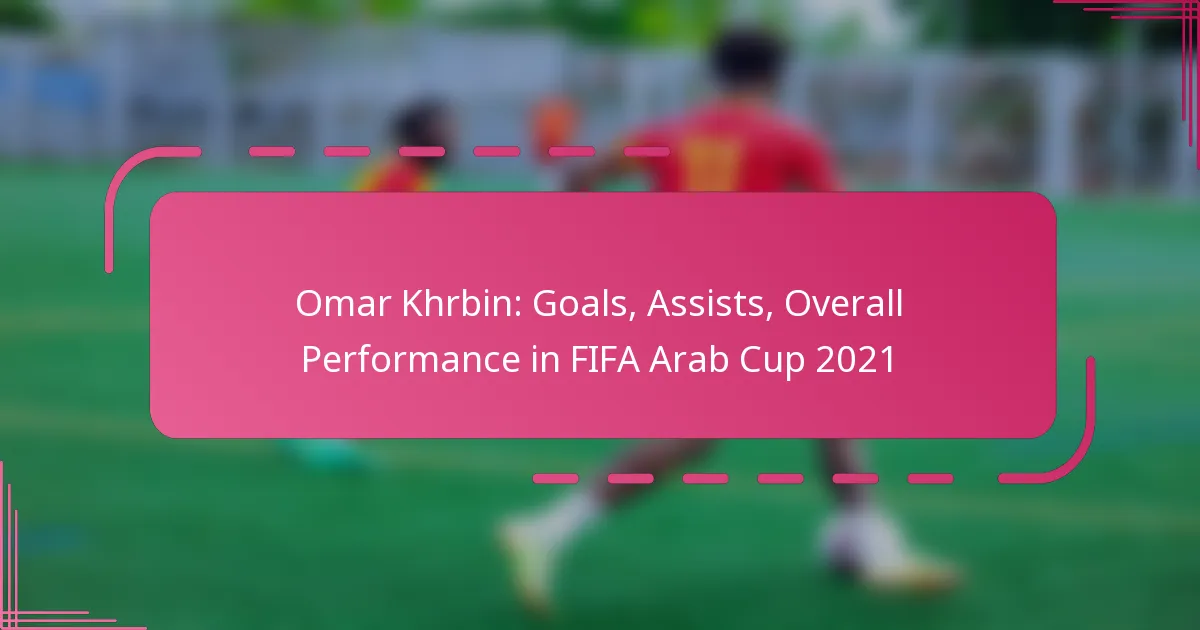 Omar Khrbin: Goals, Assists, Overall Performance in FIFA Arab Cup 2021