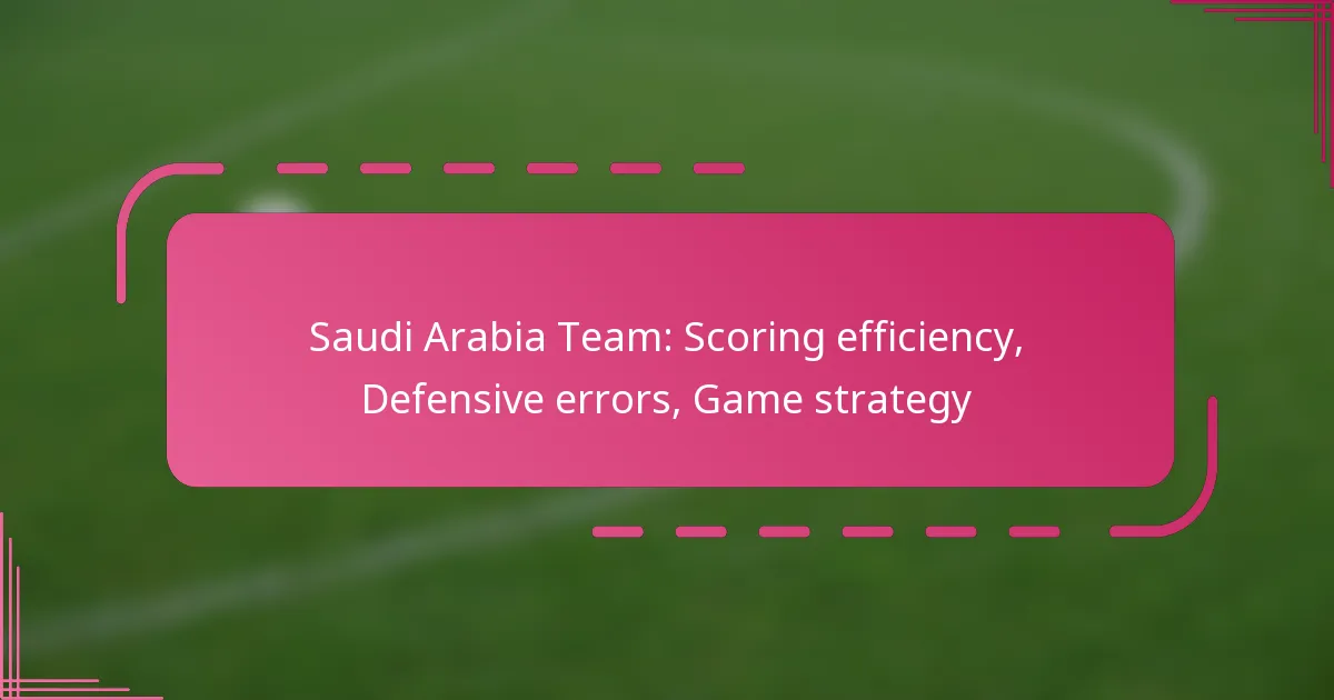 Saudi Arabia Team: Scoring efficiency, Defensive errors, Game strategy