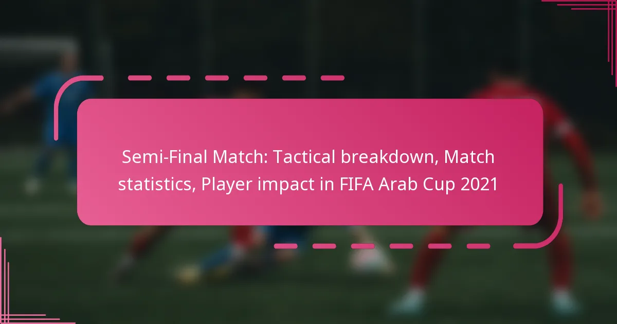 Semi-Final Match: Tactical breakdown, Match statistics, Player impact in FIFA Arab Cup 2021