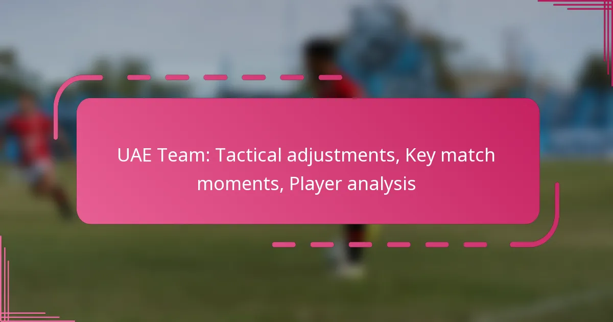 UAE Team: Tactical adjustments, Key match moments, Player analysis