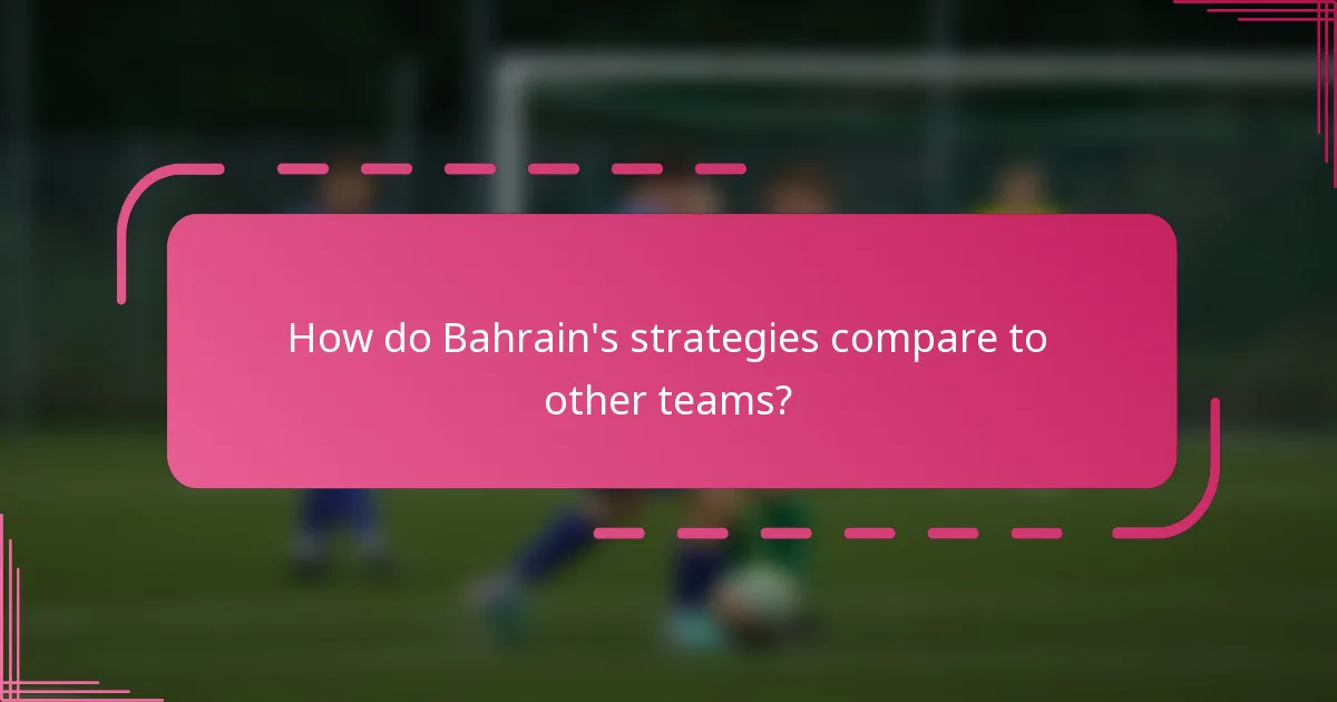 How do Bahrain's strategies compare to other teams?