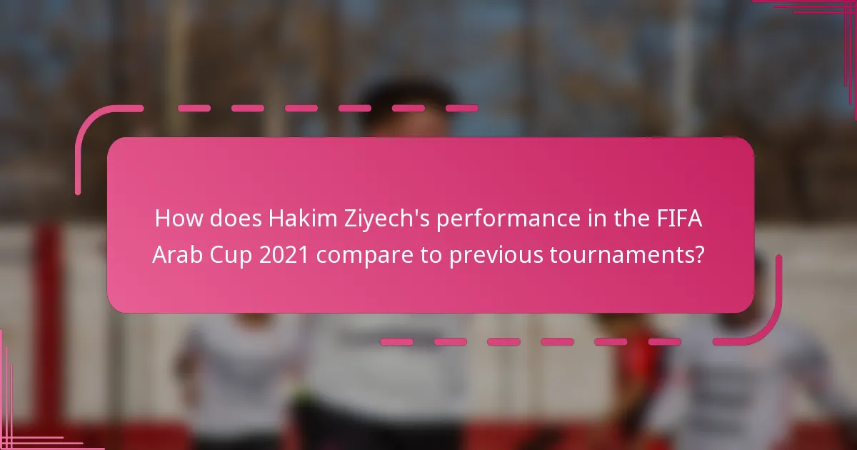 How does Hakim Ziyech's performance in the FIFA Arab Cup 2021 compare to previous tournaments?