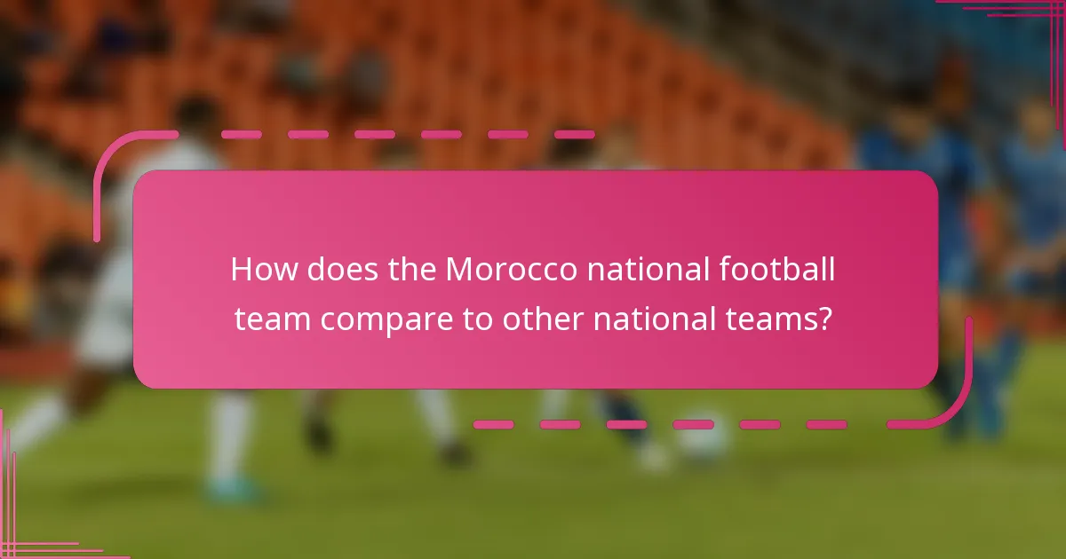 How does the Morocco national football team compare to other national teams?