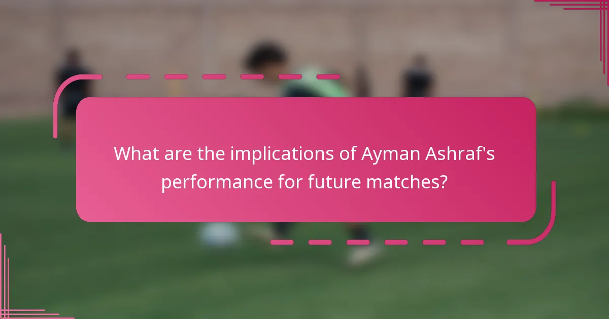 What are the implications of Ayman Ashraf's performance for future matches?