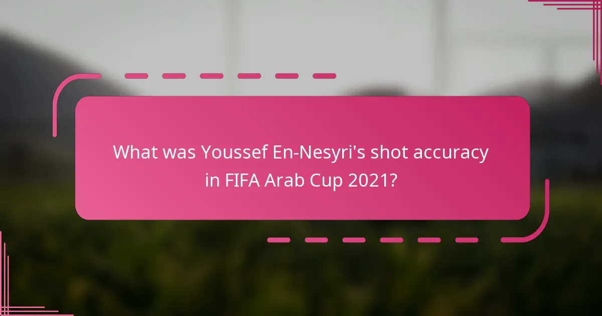 What was Youssef En-Nesyri's shot accuracy in FIFA Arab Cup 2021?