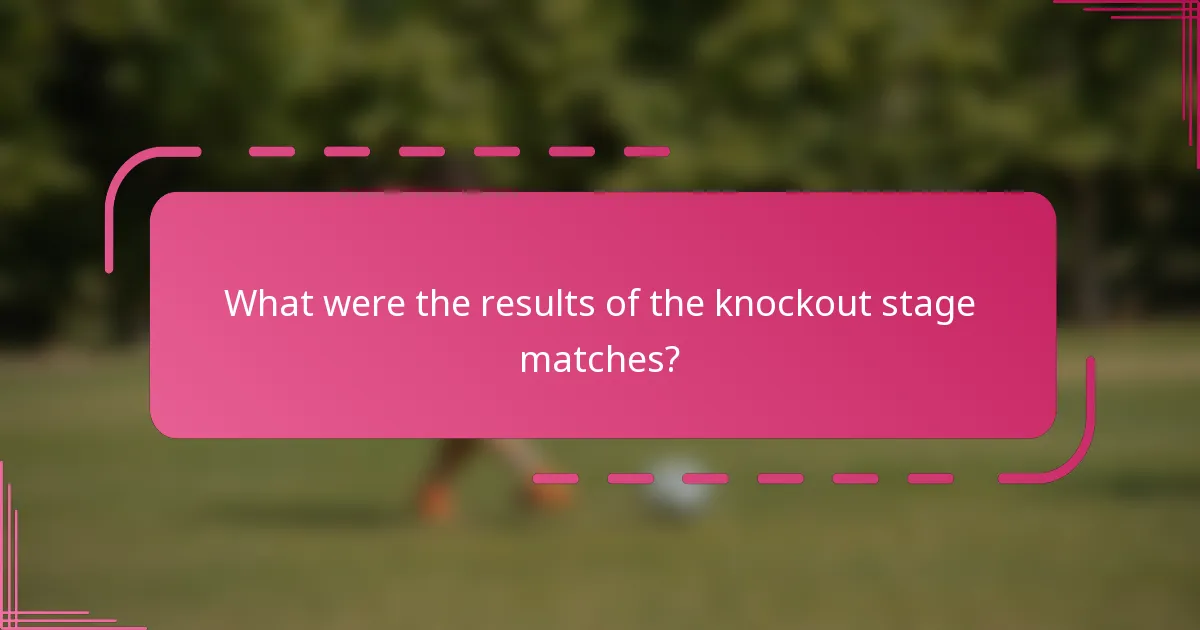 What were the results of the knockout stage matches?