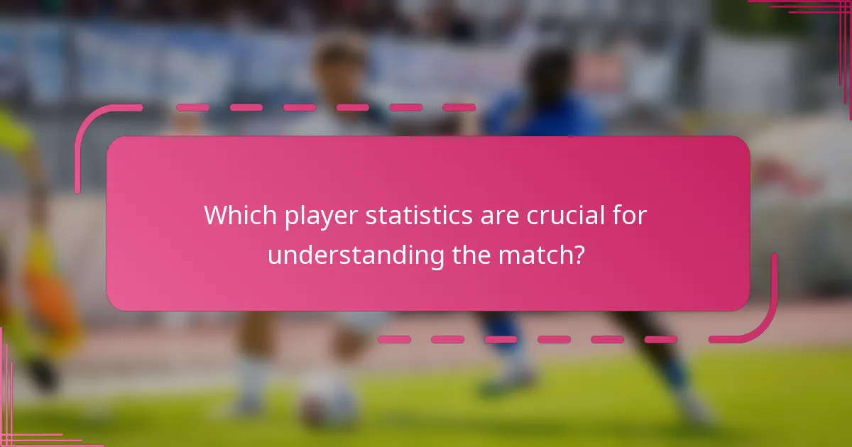 Which player statistics are crucial for understanding the match?